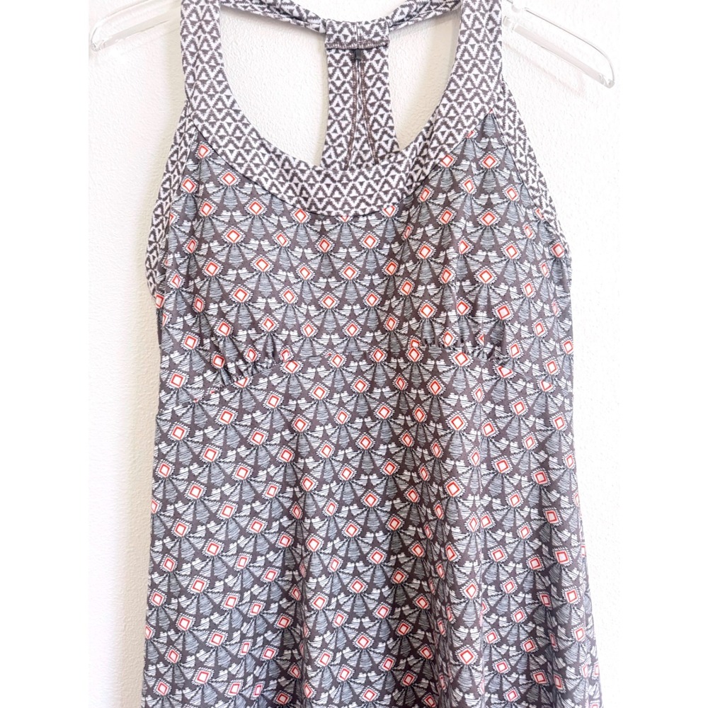 Prana Cali Dress: | Women's Gray Geometric Racerback with Built-in Bra - Picture 3 of 6